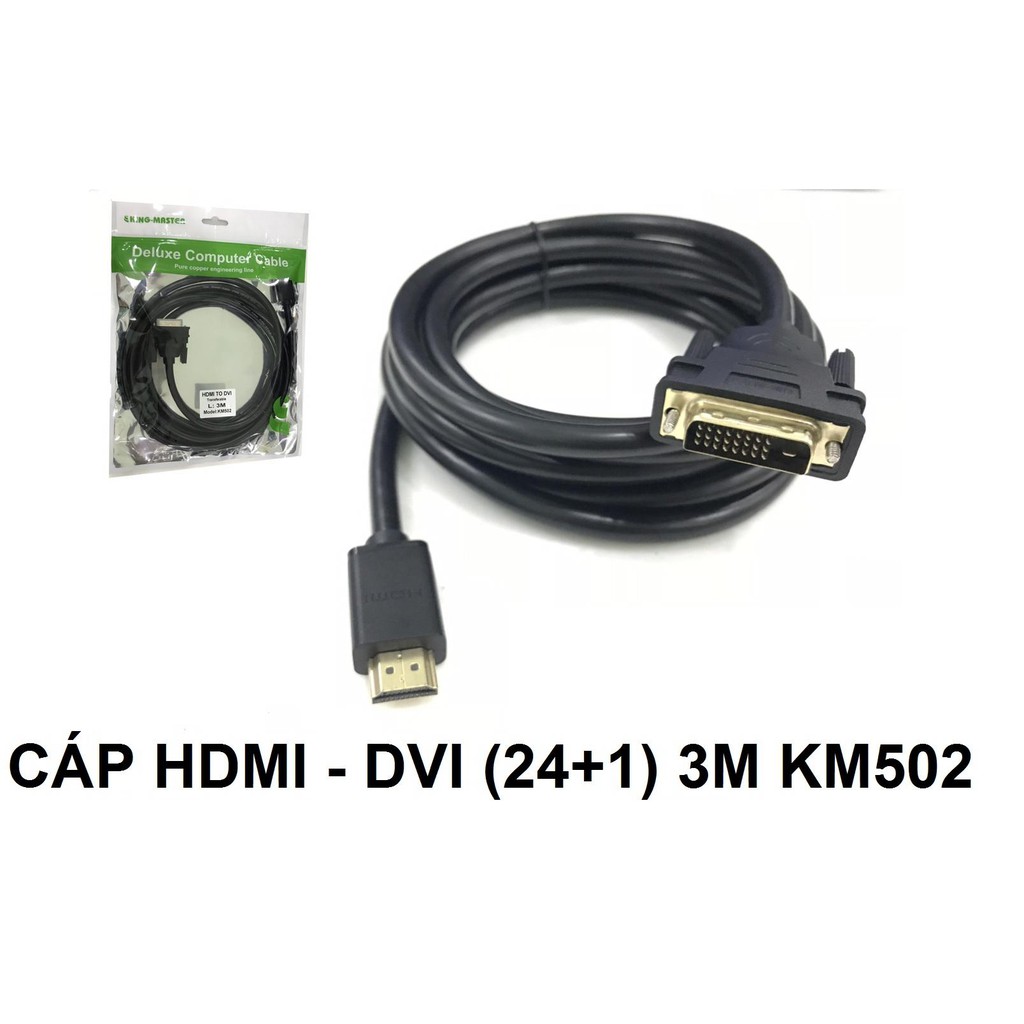 Cáp HDMI -&gt; DVI (24-1)k 3m KM052