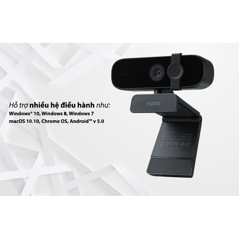 Webcam Rapoo XW2K - Thiết bị ghi hình Rapoo XW2K Full HD - Tích hợp Micro - Hàng chính hãng