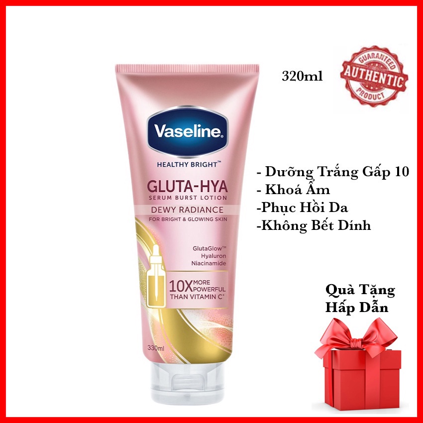 Sữa dưỡng thể Vaseline 50X Ngày, Đêm Thái Lan 300ml da mờ thâm, bật tone trắng sáng
