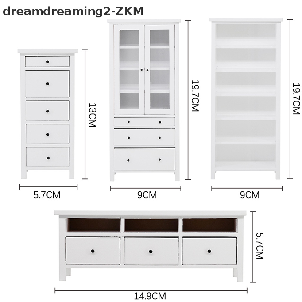 [Dreaming] Mô Hình Tủ Sách / Tủ Tivi / Tủ Kính / Tủ Nội Thất Trang Trí Nhà Búp Bê [zkm]