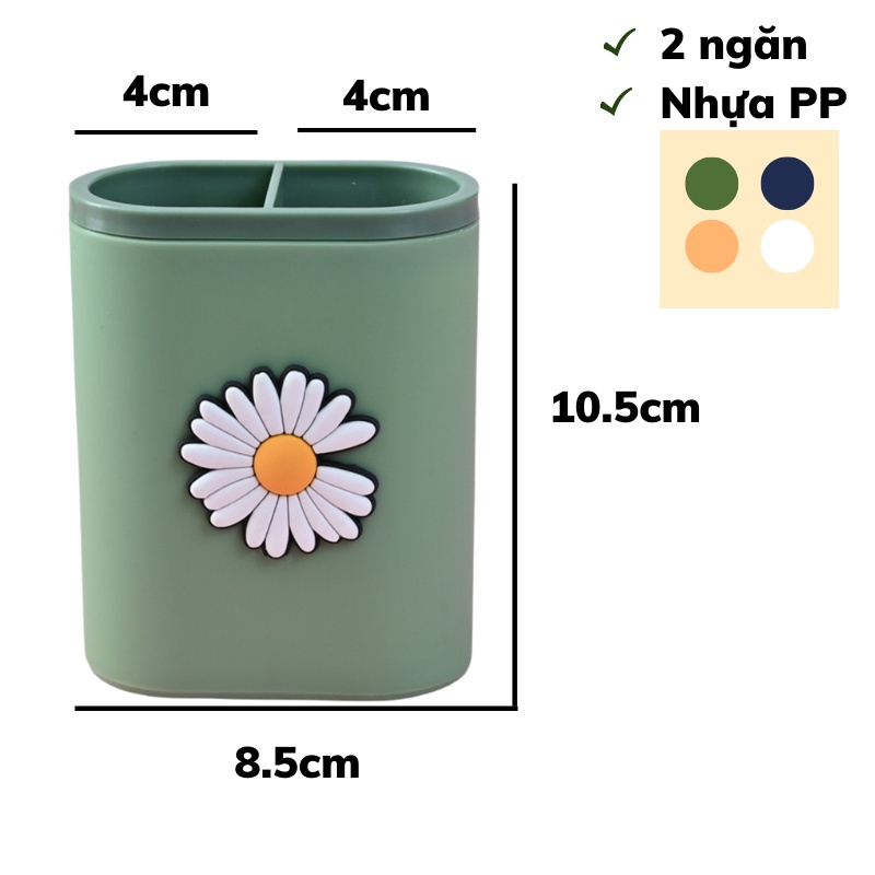 Hộp đựng bút để bàn văn phòng phẩm - kệ đựng bút 2 ngăn - nhựa PP - cao cấp - MIYABI STORE