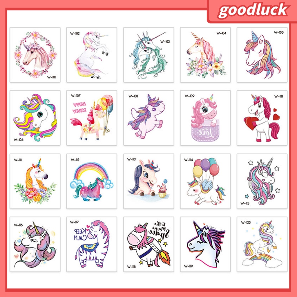 Hình Xăm Dán Tạm Thời Hình Ngựa Dễ Thương Thân Thiện Với Da Cho Bé Gái