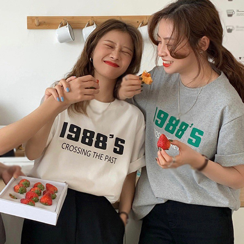 Áo Thun Nữ Ngắn Tay In Chữ Thời Trang Hàn Quốc