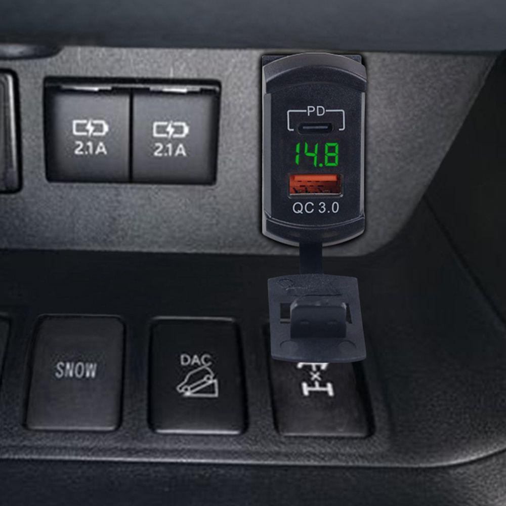 Tẩu Sạc Có Đèn LED PD QC3.0 Chống Thấm Nước Chuyên Dụng Cho Xe Hơi