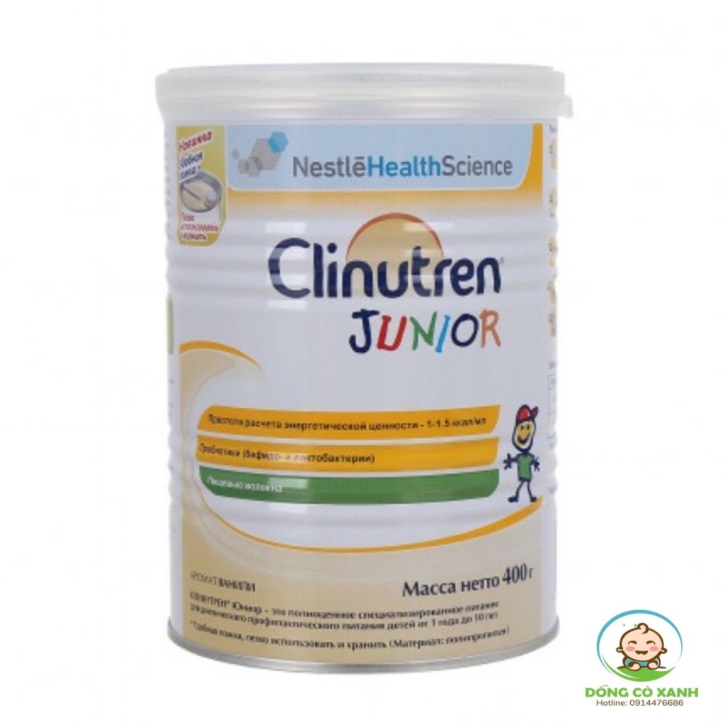 Sữa bột Clinutren Junior hộp 400g cho bé còi xương, suy dinh dưỡng từ 1 tuổi