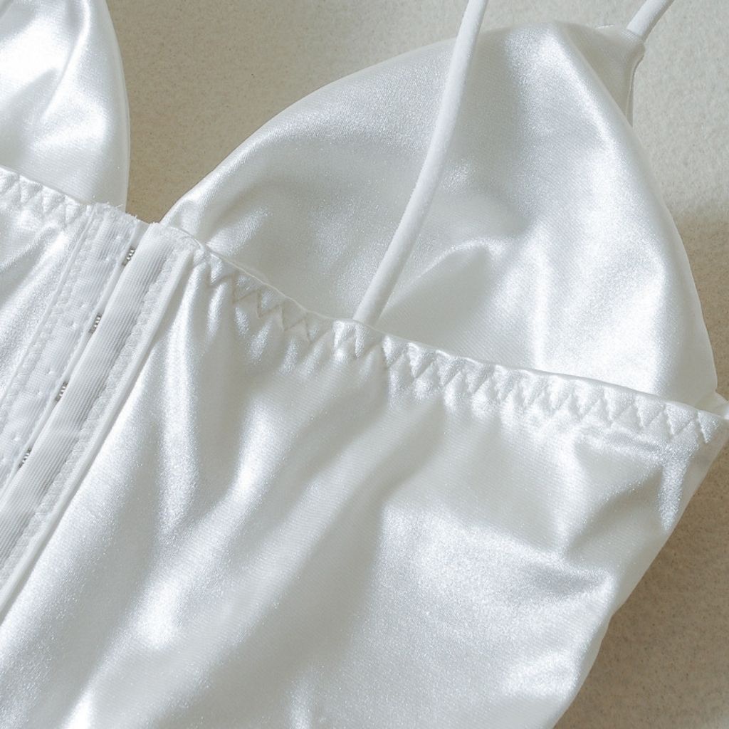 Áo bra nữ 2 dây satin phi bóng mặc gợi cảm DEVARI B264