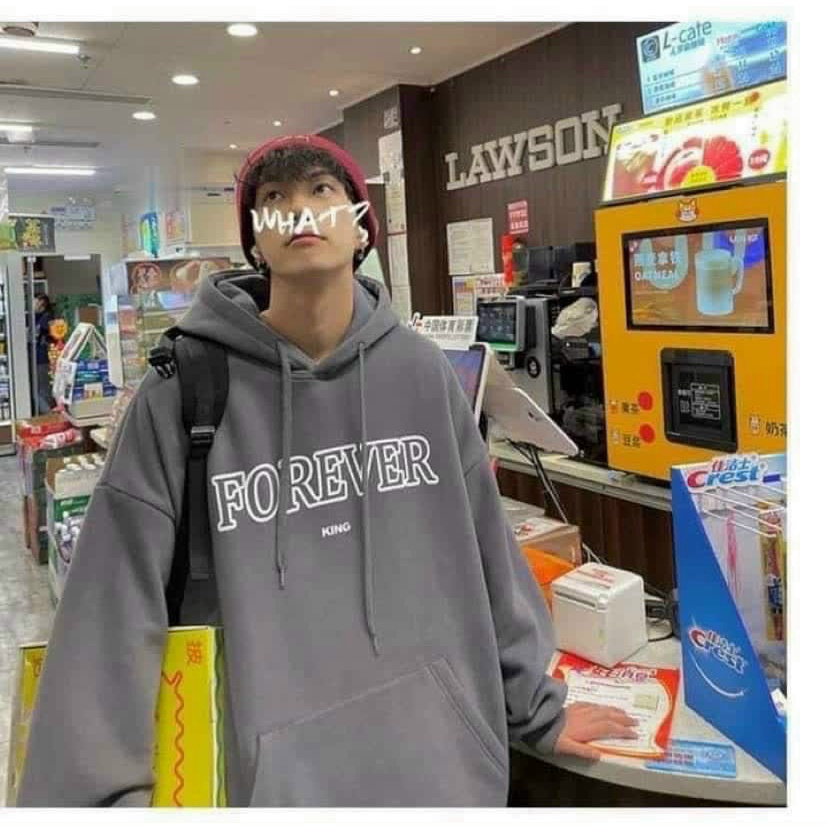 Áo Khoác Hoodie Unisex Fom RỘng  Họa Tiết Foreve THời Trang Phong Cách UIzzang HÀn Quốc Shop Valentina