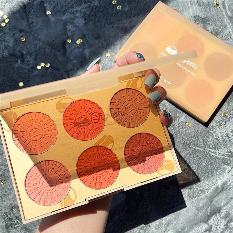 Bảng phấn má hồng 6 ô màu hạt dẻ XIYUAN mỏng mịn tự nhiên Chestnut Six-color Blush Powder Tray hottrend hottiktok XIYU05 | BigBuy360 - bigbuy360.vn