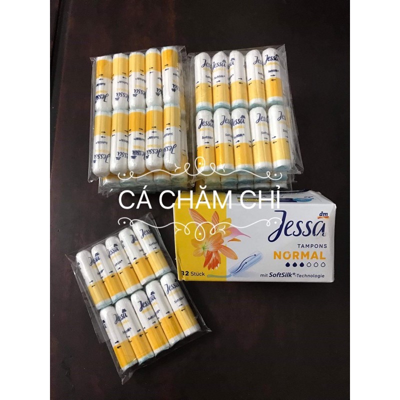 (Bán lẻ tampon Jessa, Facelle, Ob đủ size) Set 10 chiếc băng vệ sinh dạng nút tampons chuẩn Đức