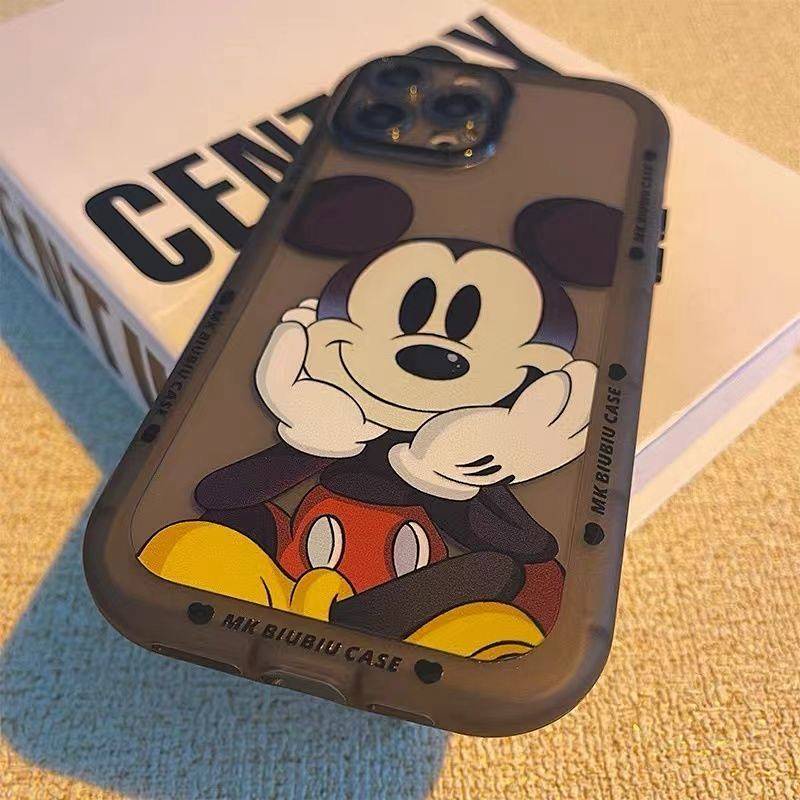 Cute Cartoon Mickey Apple 11 Phone Case Iphone13 Transparent 12Promax Lens All-Inclusive 7/8P Soft Case pzEE