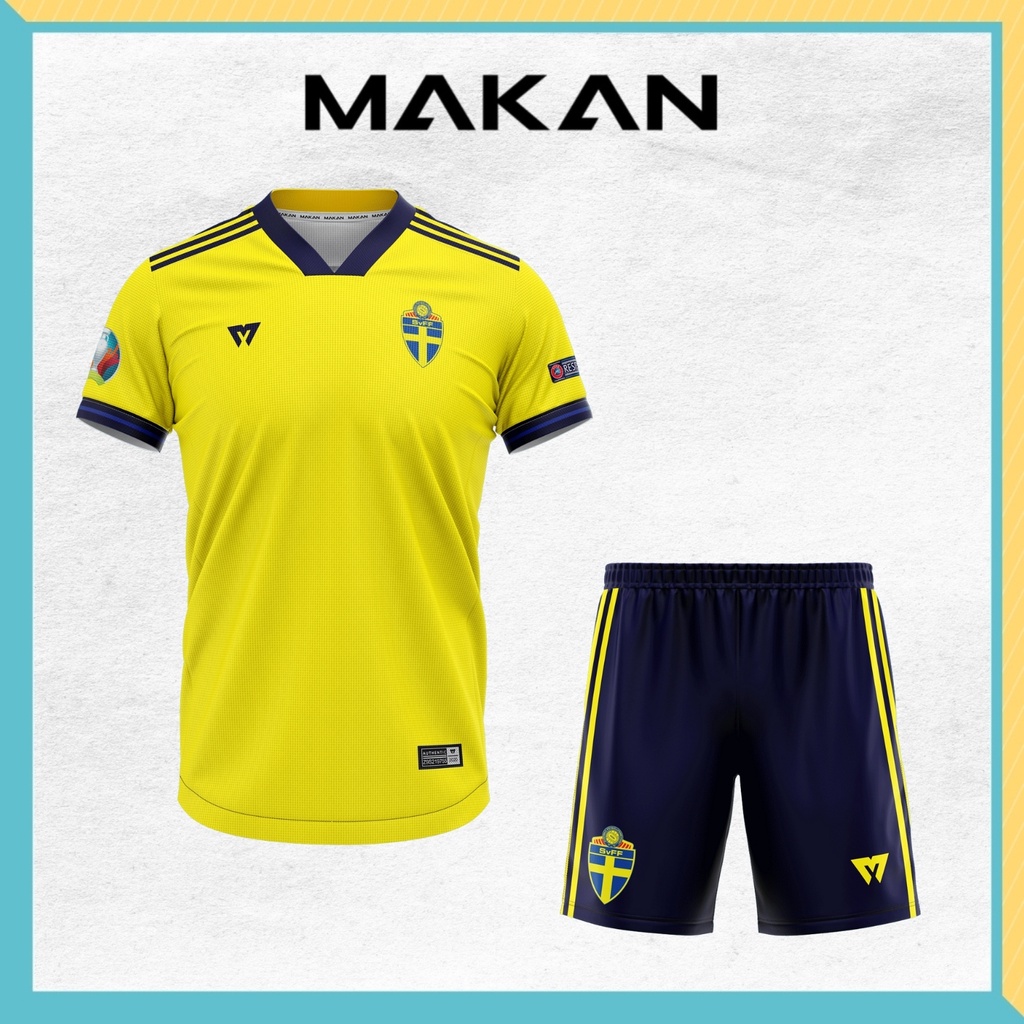 Đồ bóng đá đẹp nam nữ trẻ em đội tuyển Thụy Điển KBD687