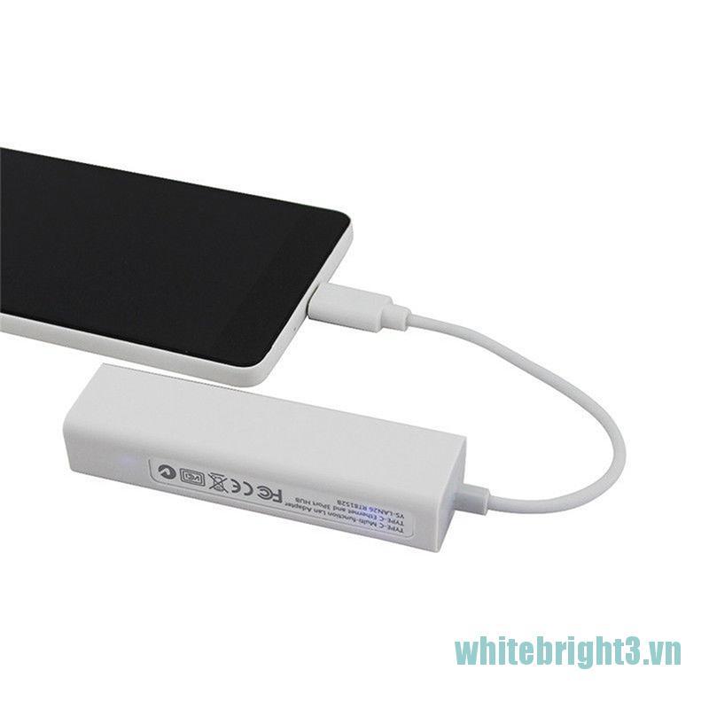 Bộ Chuyển Đổi Usb-C 3.1 Sang Usb 3.0 Hub Ethernet Lan Rj45 Cho Macbook Us