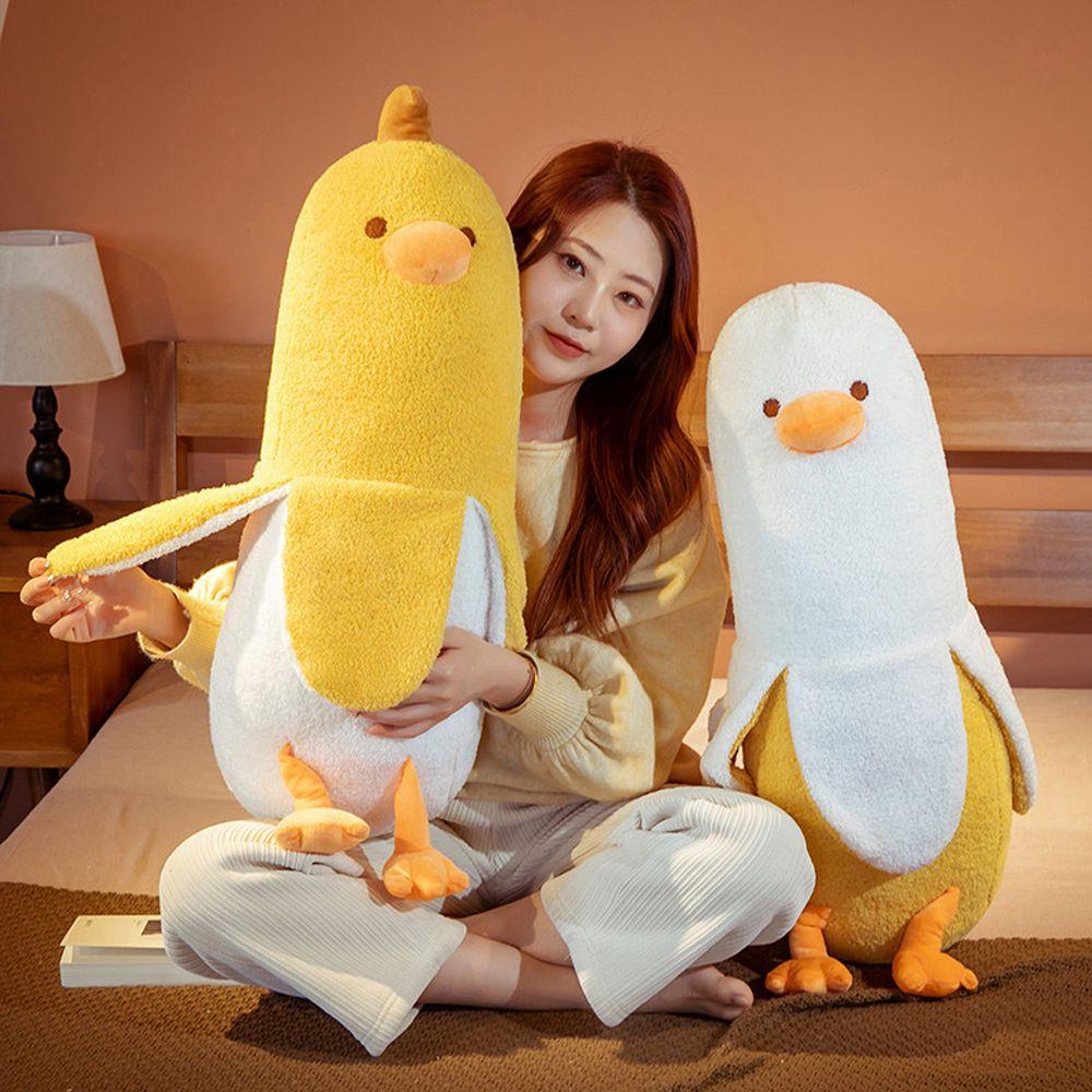 Gối Nhồi Bông Mềm Mại Hình Chú Vịt Và Chuối Dễ Thương Cho Bé