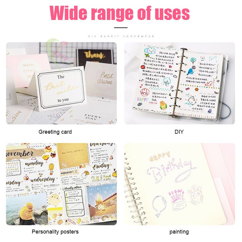 LE Card Writing Drawing Double Line Outline Pen Highlighter Marker Pen 8 Color for School Office @VN