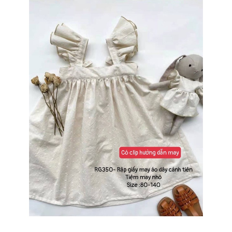 RG350_Rập giấy may áo dây cánh tiên bé gái