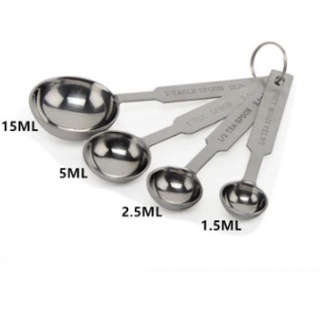 Bộ thìa đong bột inox 4 cái bếp nhà bear