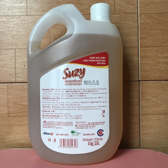 Nước rửa chén bát Suzy 4kg chất lượng NHẬT BẢN hương Quế