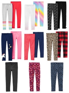 Quần leggings Carters xuất xịn (set 4 chiếc)