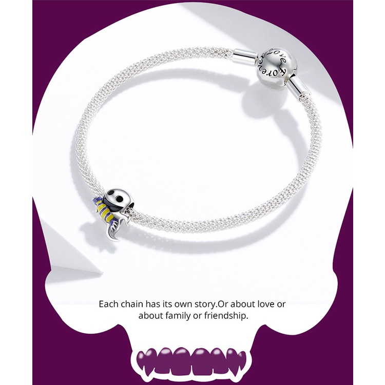 Hạt Charm Bamoer SCC1615 Bằng Bạc 925 Có 7 Kiểu Halloween Thời Trang Làm Vòng Tay &amp; Vòng Cổ DIY
