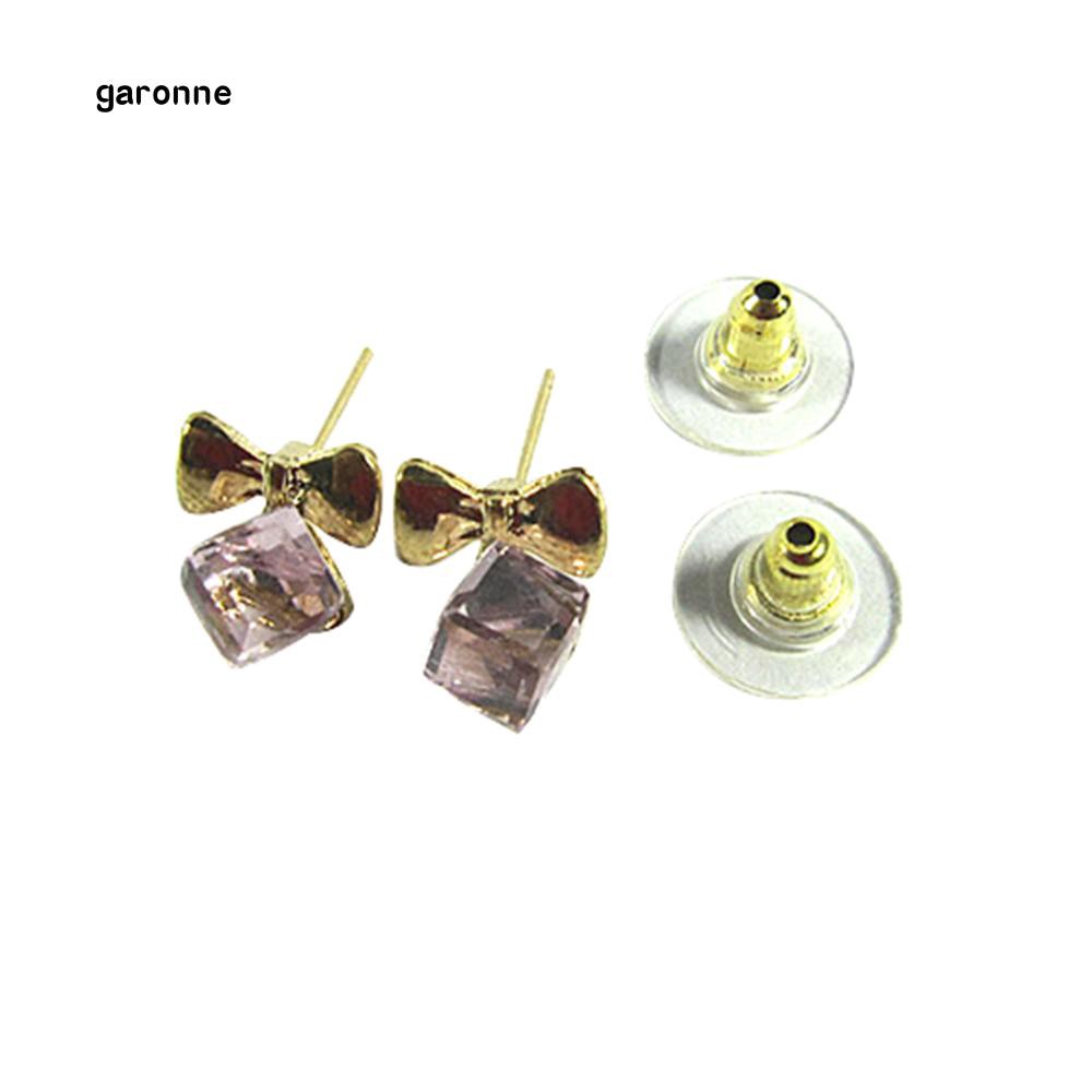 Khuyên tai nơ đính đá phong cách trẻ trung thanh lịch dành cho nữ