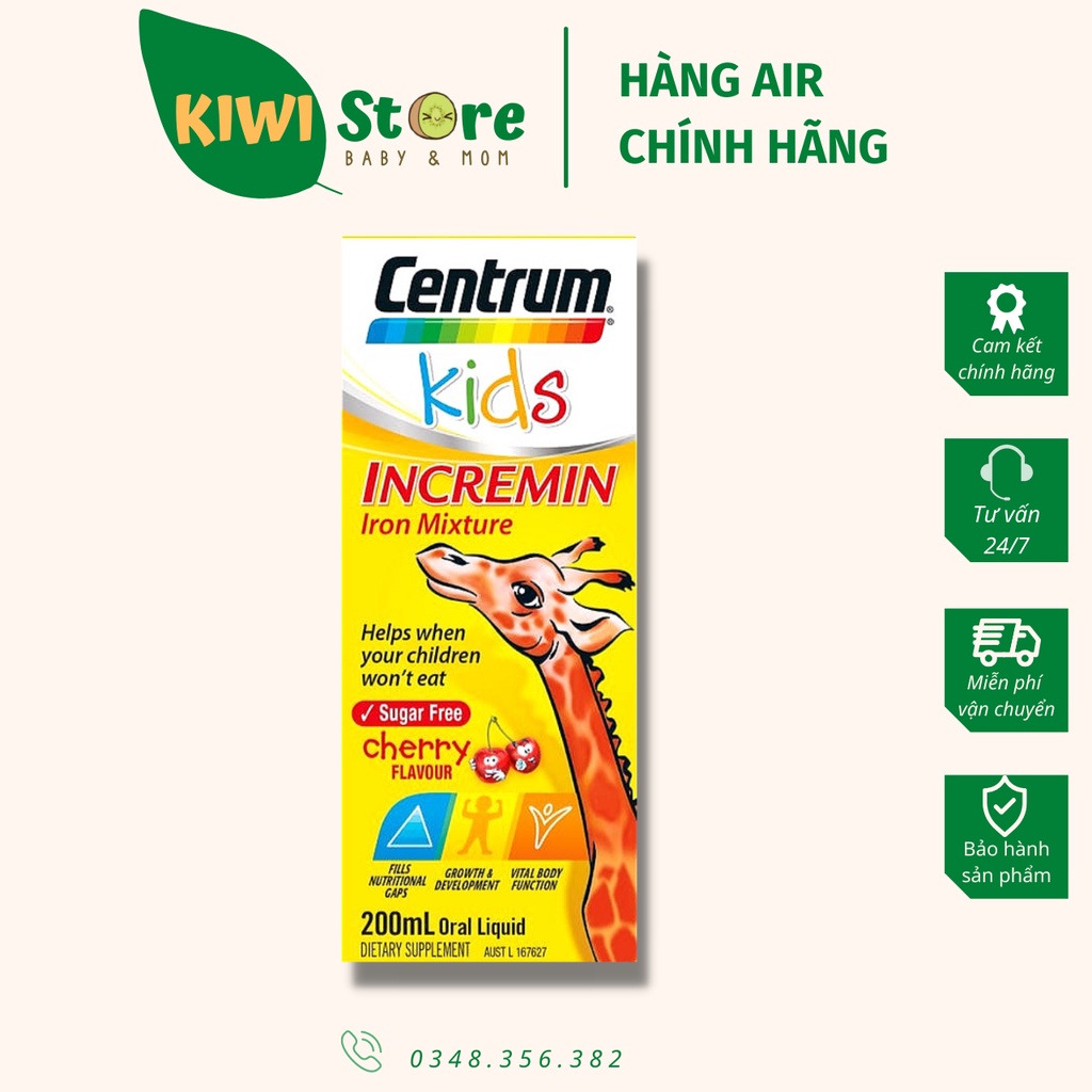 Centrum kids INCREMIN Iron Mixture giúp bé ăn ngon 6m+