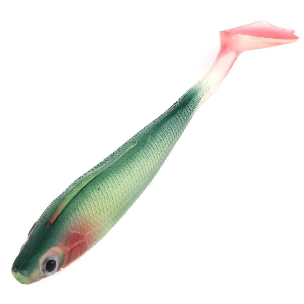 5 cái 90mm / 5g Đuôi câu cá mềm Lures 3D Eyes Rãnh trở lại Bả nhân tạo