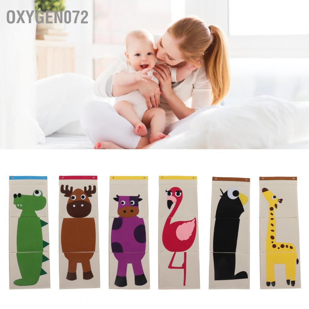 Oxygen072 Oxygen072 Túi lưu trữ treo tường 3 lớp Tủ cũi Phim hoạt hình nỉ Loại động vật trên cửa