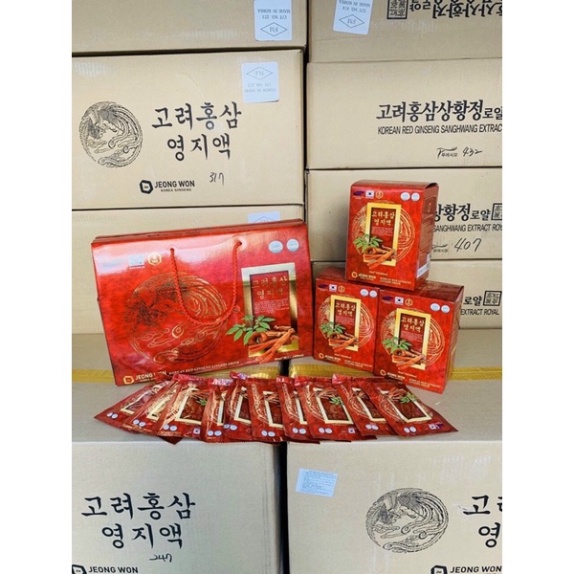 Nước hồng sâm linh chi Jeong Won Hàn Quốc hộp 30 gói [ Hàng Mới Về ]