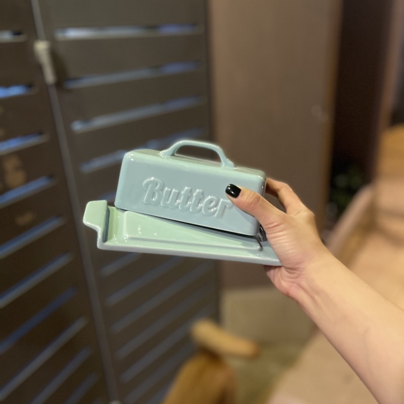 Bộ khay đựng bơ, bánh, sushi dễ thương màu xanh pastel sứ cao cấp bắc âu