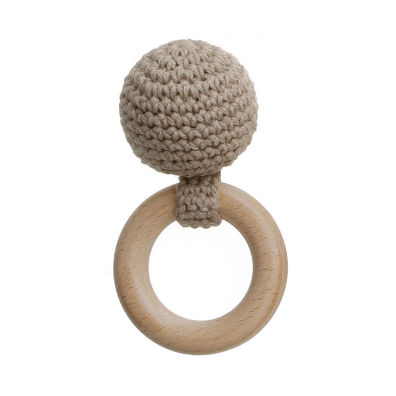 Đồ Chơi Ngậm Cắn Gắn Bóng Lông Xinh Xắn Cho Bé