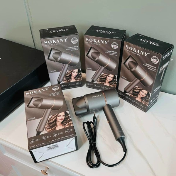 Máy Sấy Tóc Công Suất Lớn Sokany- SK2202 chính hãng Công Suất 1200W Tặng Kèm 1 Đầu Sấy Tạo Kiểu