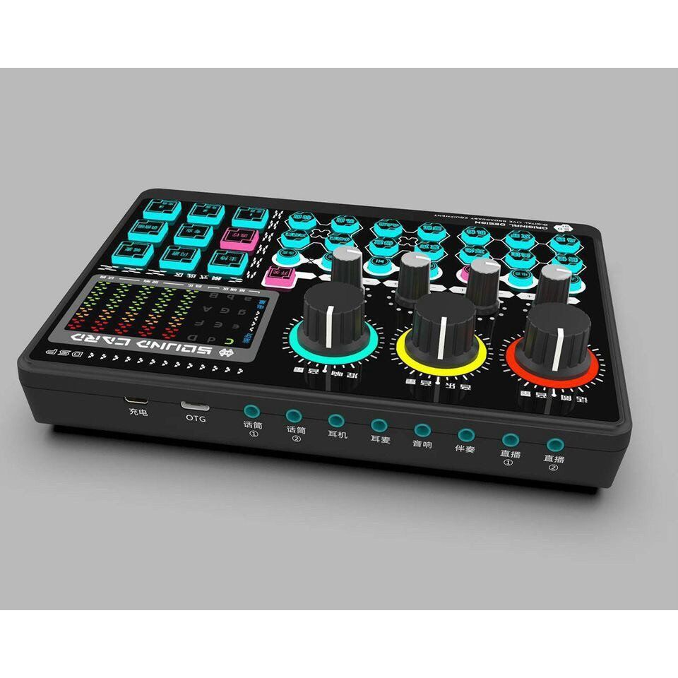 Soundcard Mixer X6-Mini Bluetooth- chuyên thu âm, hát karaoke, livetream Fb, Shopee, bán hàng online