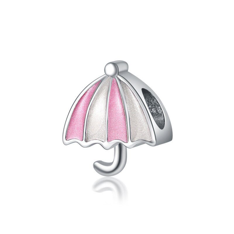 PANDORA Hạt Xỏ Vòng Tay Mạ Bạc 925 Hình Móng Vuốt Màu Hồng Dễ Thương DIY