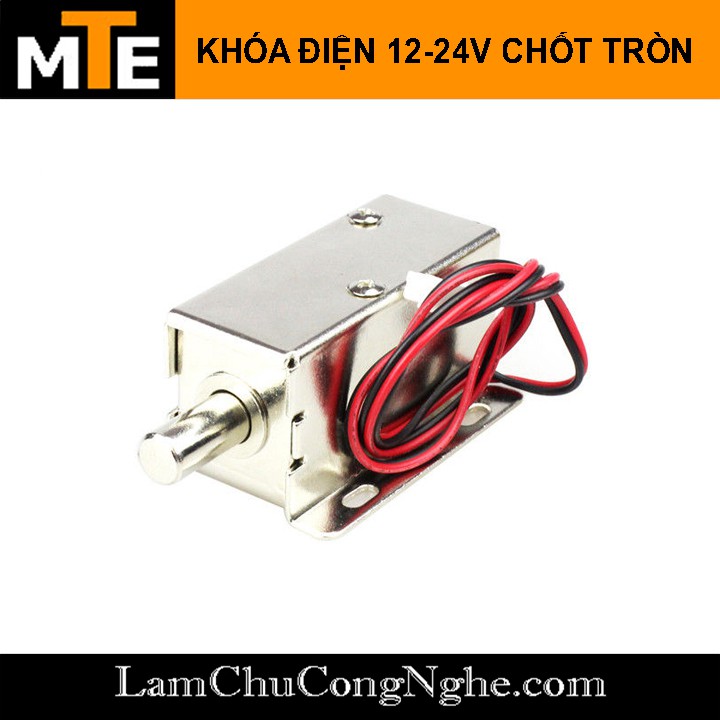 Khóa điện Solenoid Lock LY-01 - Khóa điện chốt tròn DC 12-24V