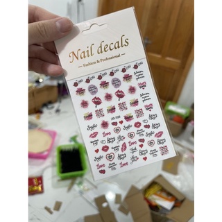 Sticker hình dán móng chữ siêu xinh