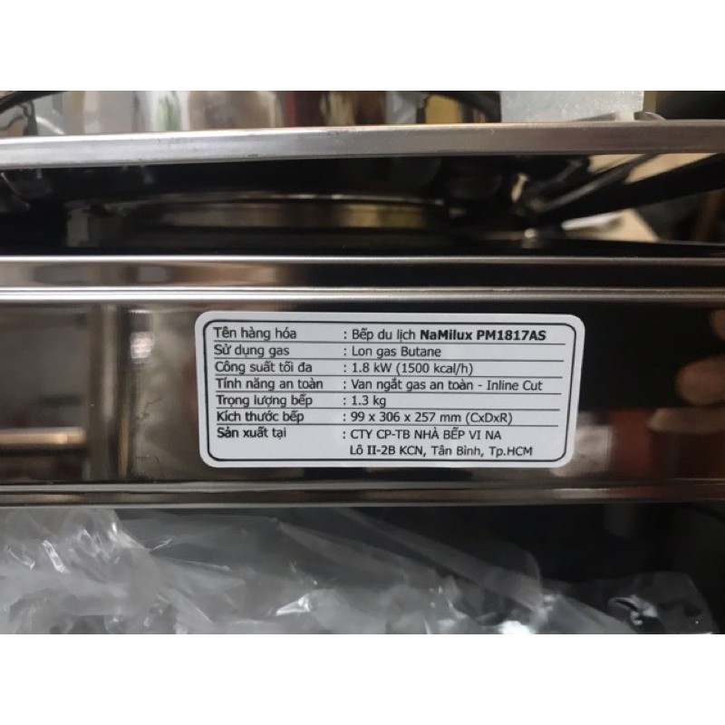 BẾP GA MINI NAMILUX HỒNG NGOẠI PM1817AS