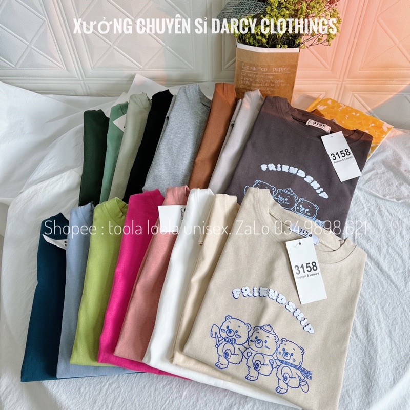 áo thun 3158 ✨ FREESHIP ✨ mẫu gấu friendship dễ thương áo thun cotton unisex