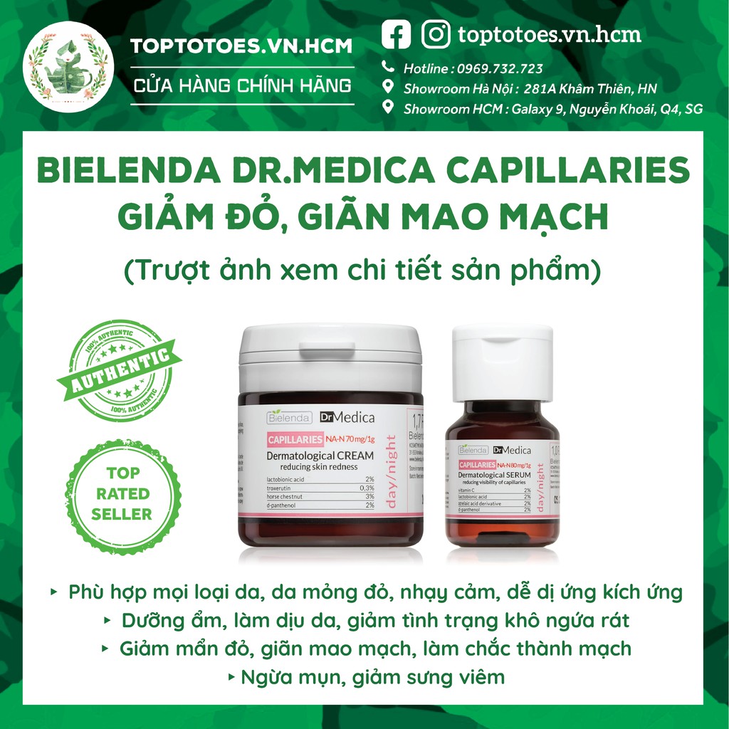 Serum & Kem dưỡng Bielenda Dr Medica Capillaries giảm đỏ, giãn mao mạch