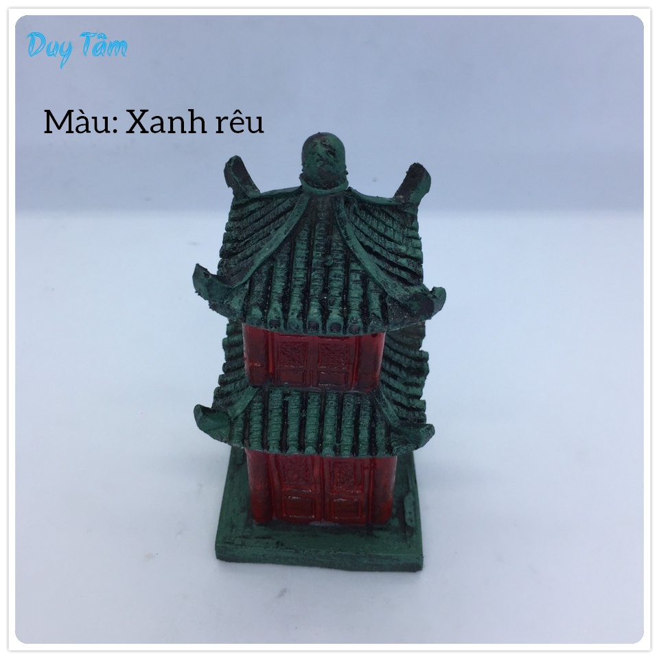 Tiểu cảnh đẹp, mini để bàn, hồ bán cạn, thác nước, thủy sinh, bonsai, terrarium. TC013- Mô hình tháp văn xương.