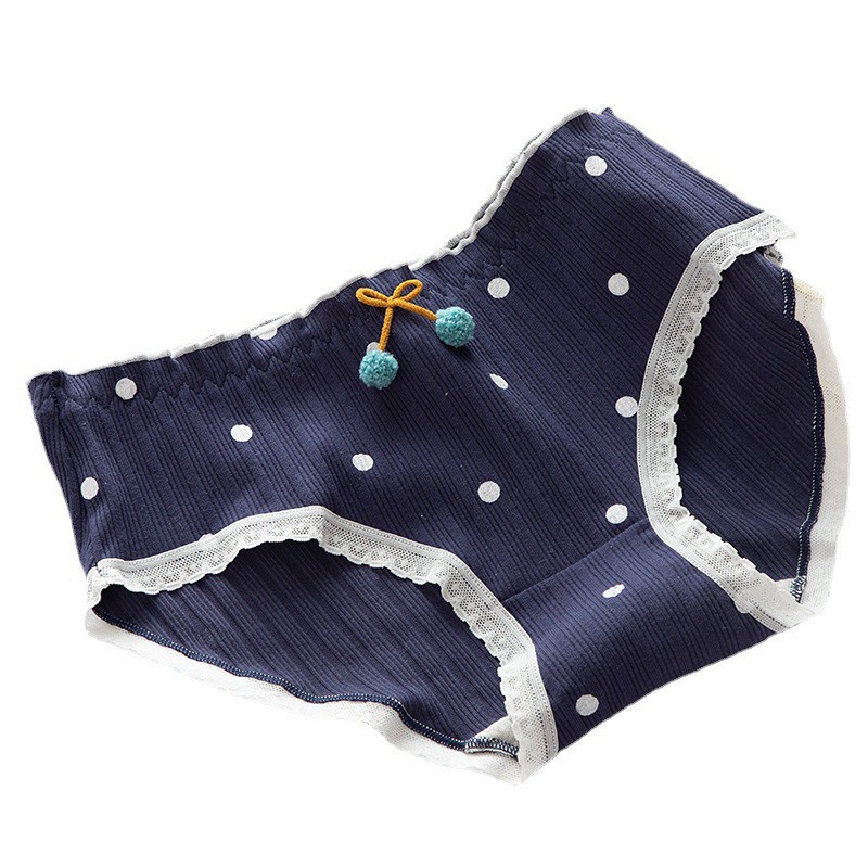 QUẦN LÓT NỮ ❤️FREESHIP❤️ Quần lót Nữ Cotton gân tăm tông xanh cạp bèo dễ thương mẫu 1788