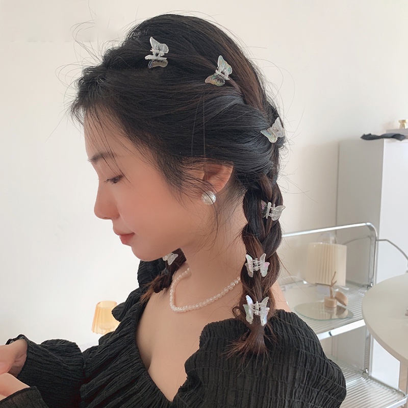 Kẹp Tóc Nhựa Hình Cánh Bướm Màu Sắc Ngẫu Nhiên