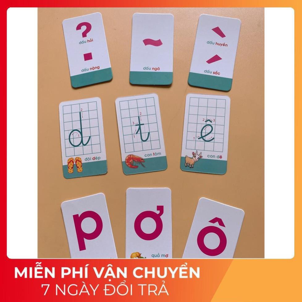 Bộ 40 Thẻ Học Thông Minh Flashcard Tổng Hợp Chữ Cái Và Chữ Số Cho Bé kích thước 9X5 cm