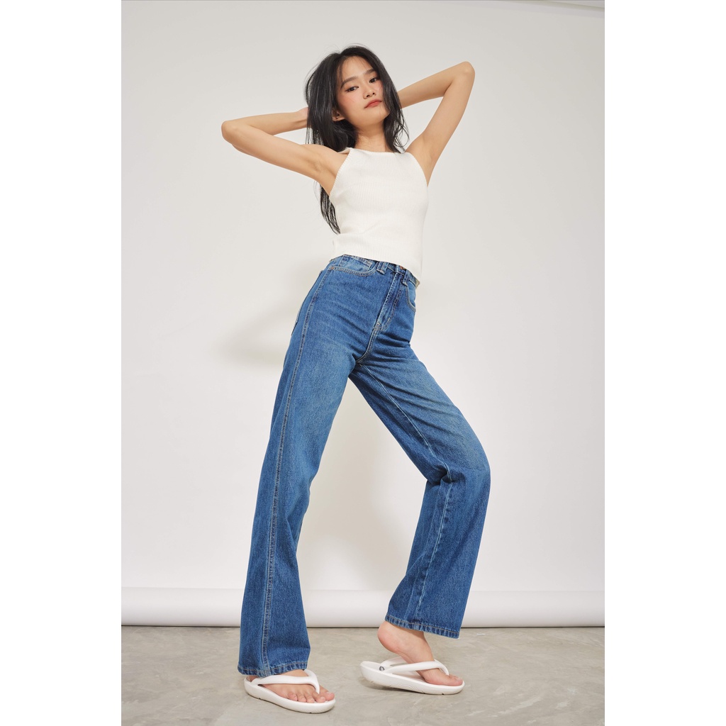 Quần jeans cullotes đai sau 2 màu LENCLOTHING 8297-8298