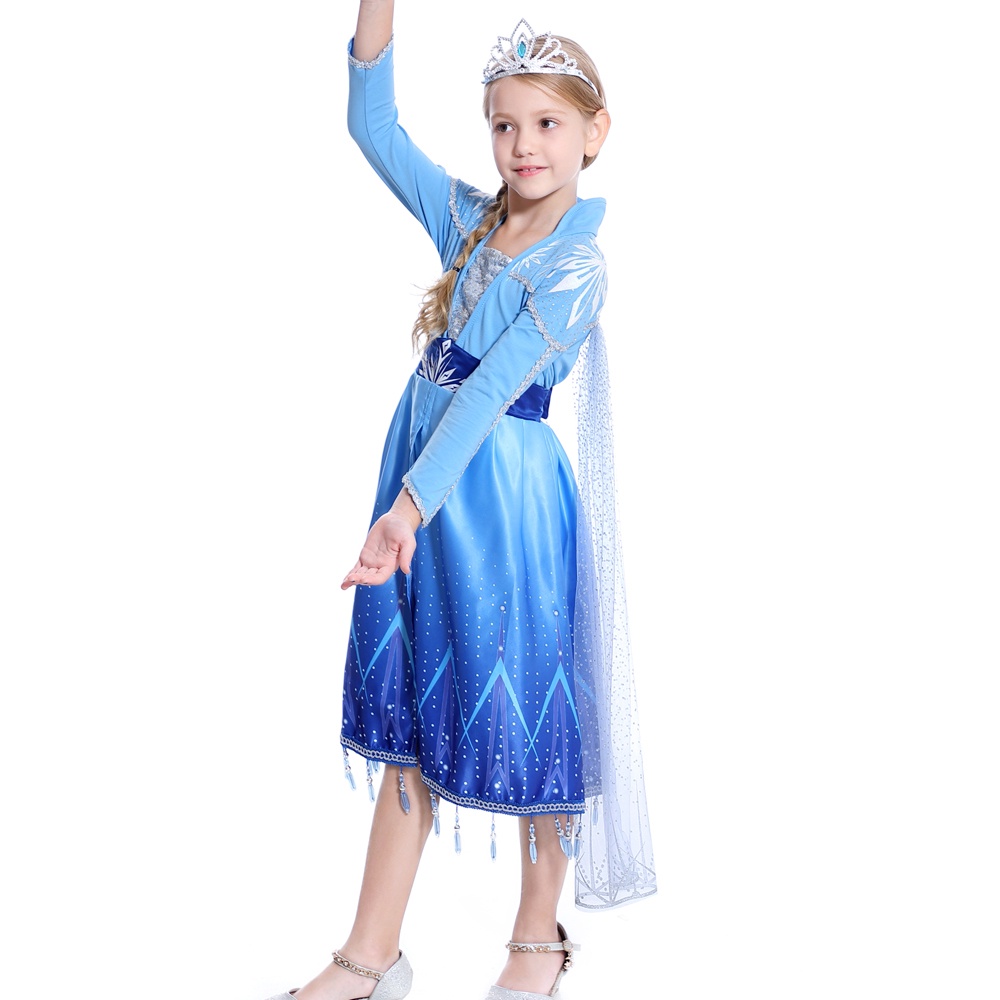 Mới Bộ Trang Phục Hóa Trang Công Chúa Băng Giá Elsa Dành Cho Bé Gái 2 Tuổi