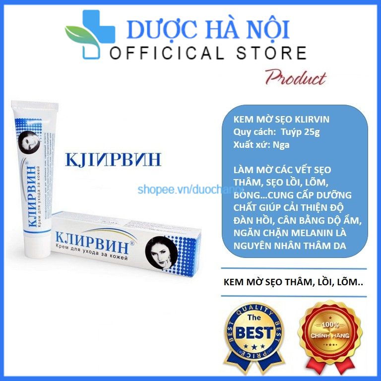 Kem mờ sẹo Klirvin mờ sẹo lồi sẹo lõm , giúp da mịn màng đều màu