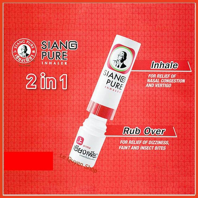 [hàng chính hãng]Ống Hít thông mũi 2 đầu SIANG PURE INHALER 2 In 1