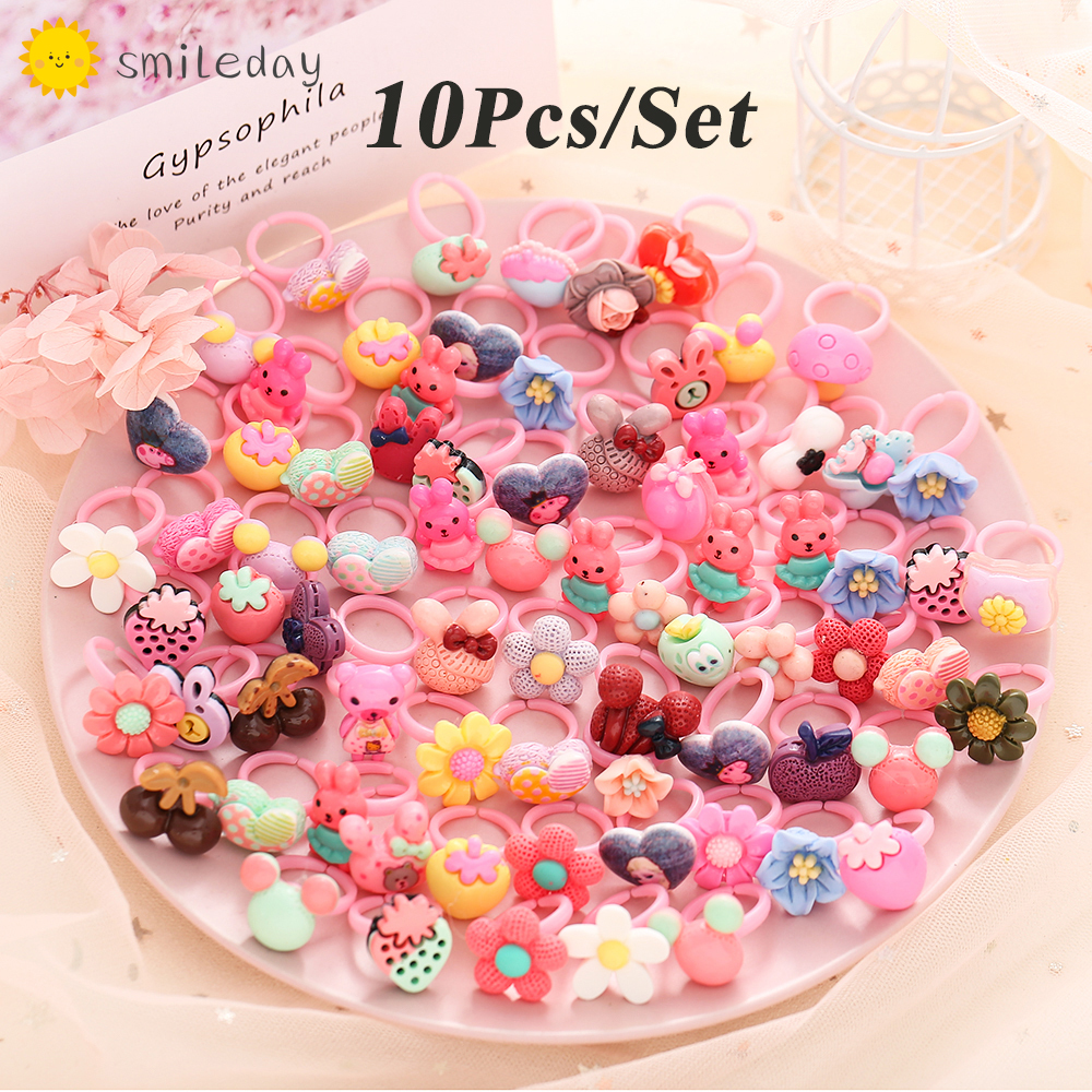 Set 10 Nhẫn Đeo Tay Kiểu Dáng Dễ Thương Cho Bé