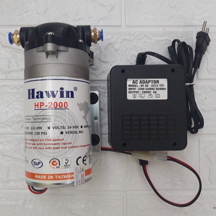 Bộ phun sương thiết kế sẵn 30 béc, máy HP-2000 Đài Loan