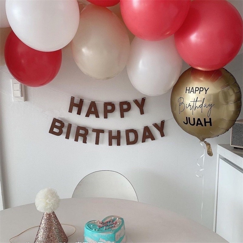 Chữ Happy Birthday vải dạ size lớn style Hàn Quốc