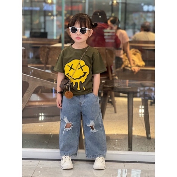 Áo thun mặt cười chảy new 2022 cho bé , áo thun cho bé unisex, TP KIDs MSP 1245